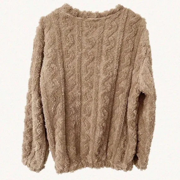 Cozy Teddy Long Sleeve Top Pants Pajamas Set - Picture 4 of 11